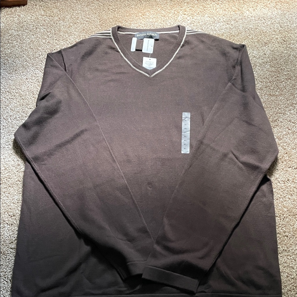 Banana Republic Dark Brown V-Neck Sweater!